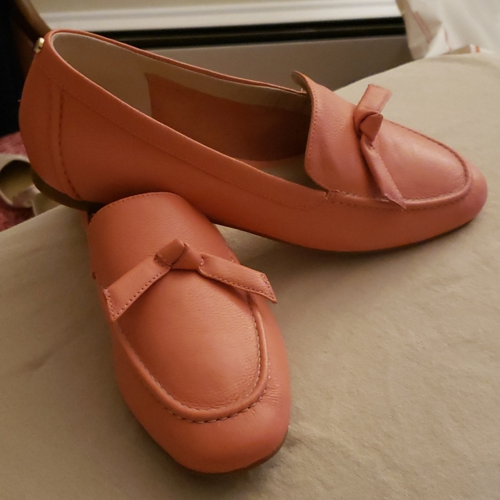 Orange Sherbert Leather Flats
